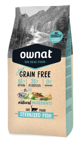 OWNAT Just Grain Free Sterilized Cat Рыба 3 kg