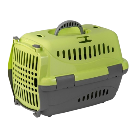 Zooexpress Переноска Турне S 42*29*29,5 см c пластиковой дверцей Зеленая