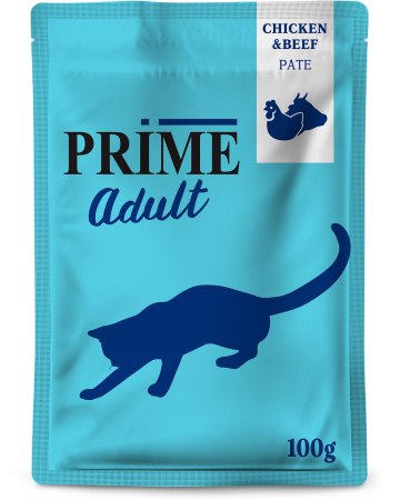 Prime Adult Cat Курица и Говядина паштет 100 g для кошек
