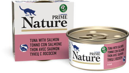 Prime Nature Cat Тунец с Лососем в бульоне 85 g для кошек