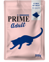 Prime Adult Cat Говядина кусочки в бульоне 100 g для кошек
