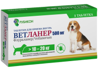 Ветланер 500 мг таблетки от блох и клещей для собак (от 10 до 20 кг) 1 шт