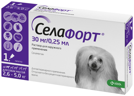 Селафорт 6% капли для мелких собак от 2,6 до 5 кг 1 пипетка