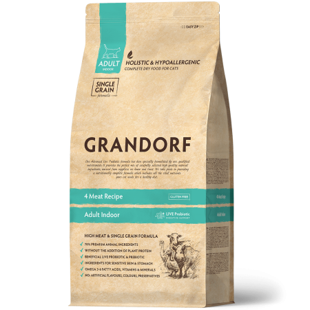 Grandorf Cat 4 Meat Probiotics Adult Indoor 2 kg