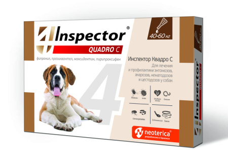 Инспектор Квадро С (Inspector Quadro С) капли для собак 40-60 кг 1 пипетка