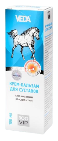 VEDA Крем - бальзам для суставов с глюкозамином и хондроитином ЗООVIP для лошадей 100 мл
