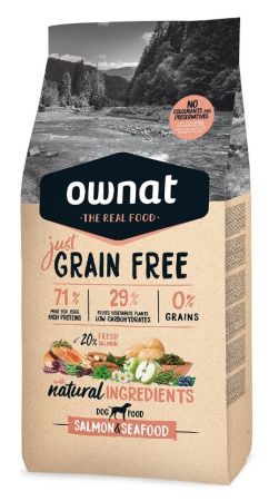 OWNAT Just Grain Free Adult Dog Лосось и морепродукты 3 kg