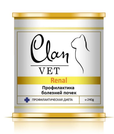 Clan Vet Cat Renal для профилактики болезней почек 240 g