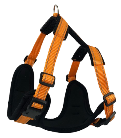 Zooexpress Шлейка FRESH LINE S (46-56 см) неопрен капрон сетка апельсиновая
