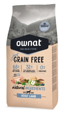 OWNAT Just Grain Free Adult Dog Ягненок 3 kg
