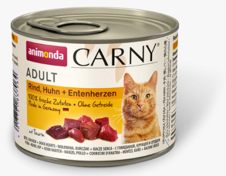 Animonda Carny Adult Говядина с Курицей и Сердцем утки 200 g для кошек