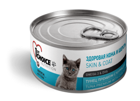1st CHOICE Skin & Coat Тунец Курица 85 g для котят