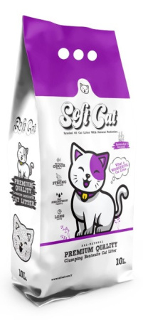 Soft Cat Наполнитель комкующийся бентонитовый с ароматом Лаванды 10 л