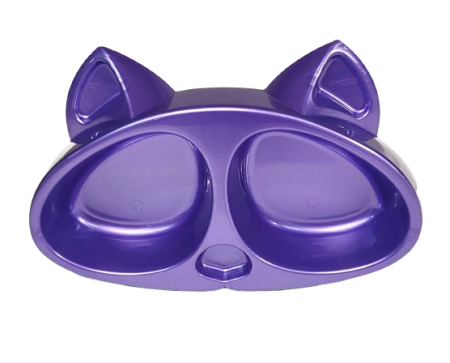 Zooexpress Миска КИСКА двойная для кошек и собак 2 х 0,2 л Фиолетовая