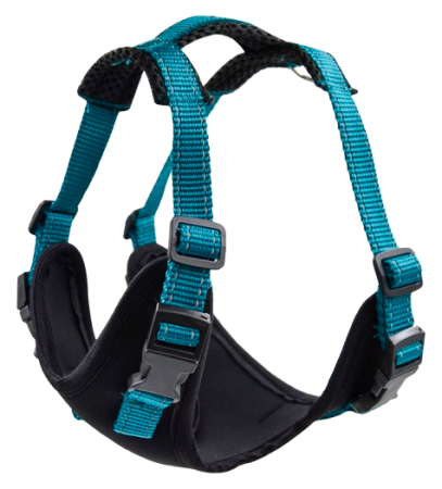 Zooexpress Шлейка FRESH LINE M (55-65 см) неопрен капрон сетка морская волна