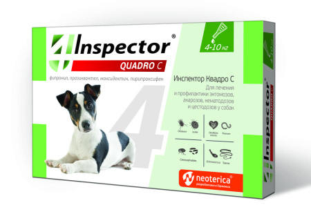 Инспектор Квадро С (Inspector Quadro С) капли для собак 4-10 кг 1 пипетка